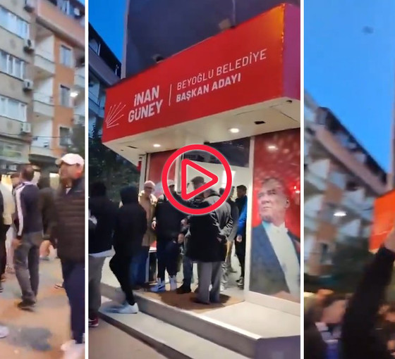 AKP'liler Beyoğlu'nda CHP seçim bürosunu bastı: Erdoğan sloganları atıldı