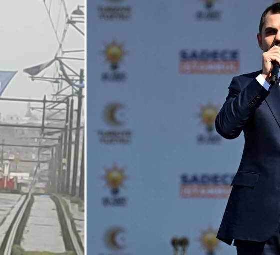 Murat Kurum'un afişi ulaşımı yine aksattı