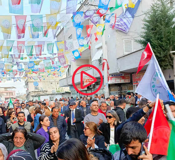 Hatimoğulları, Mersin’in Akdeniz ilçesinde seçim ofisi açılışında halkla buluştu: 'Saray duysun, DEM gelecek'