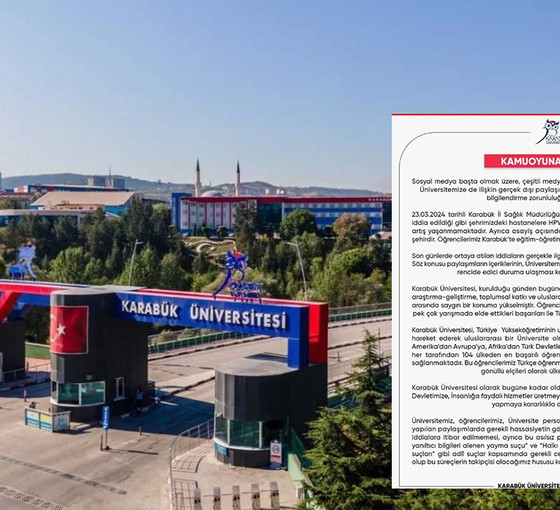 Karabük Üniversitesi'nden HIV paylaşımlarıyla ilgili açıklama: Hukuki süreç başlatıldı