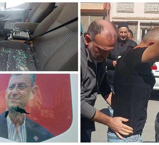 Samsun'da CHP'nin aracına taşlı, bıçaklı saldırı
