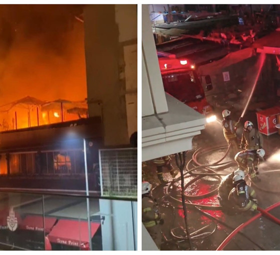 Üsküdar'da kafe alev alev yandı