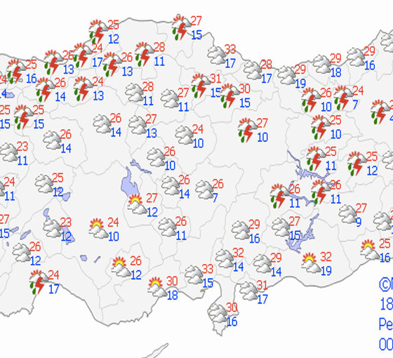 Meteoroloji uyardı: Bazı illerde gök gürültülü sağanak yağış bekleniyor