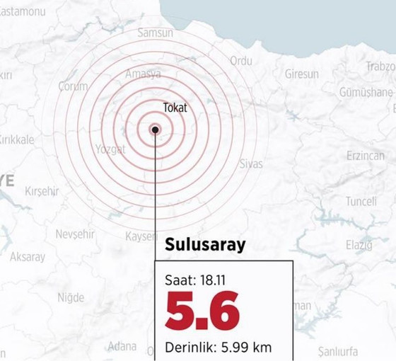 Dün gece de sallanmıştı: Tokat'ta 5.6 büyüklüğünde deprem