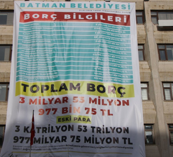 Batman Belediyesi'nde kayyımın bıraktığı borç açıklandı: 3 milyar 53 milyon 977 bin TL