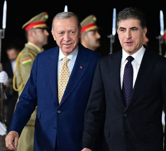 Erdoğan ilk kez Erbil'de: Neçirvan Barzani karşıladı