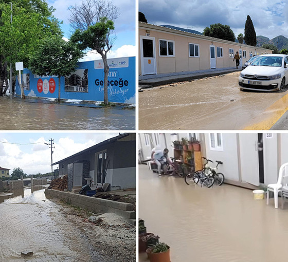 Hatay'da konteynerleri sel bastı: İçme suyu ve hijyen sıkıntısı yaşanıyor
