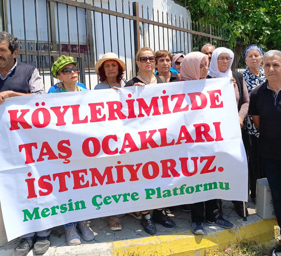 Mersin'de taş ocağı protestosu: 'Patlamalar nedeniyle su kaynaklarımız tükenebilir'
