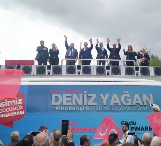 Seçimlerin yenileneceği Pınarbaşı’nda CHP miting yaptı, Mansur Yavaş da katıldı