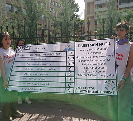 Özel sektör öğretmenlerinden Milli Eğitim Bakanı Tekin'e karne: Otur sıfır