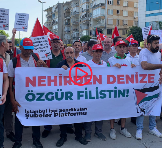İstanbul İşçi Sendikaları Şubeler Platformu’ndan Filistin eylemi: İsrail insanlık suçu işliyor