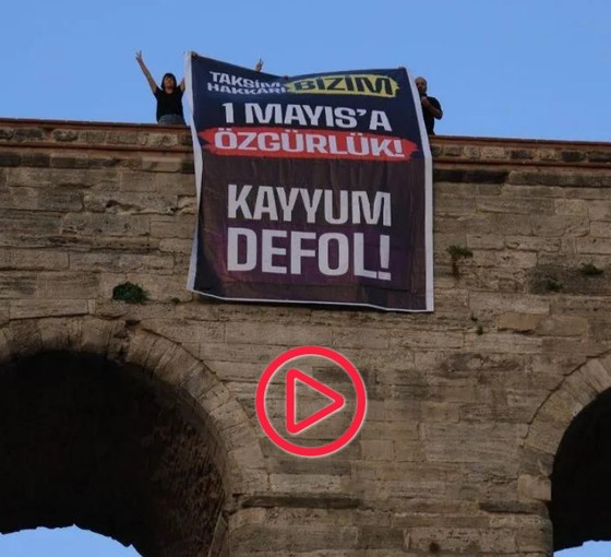 DEM Parti, Saraçhane'deki kemere pankart astı: 'Kayyımlar gidecek, biz kalacağız'