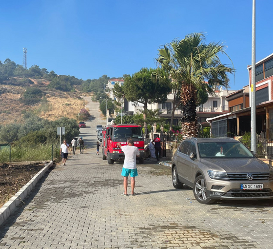 İzmir'de otomobilde çıkan yangın makilik alana sıçradı