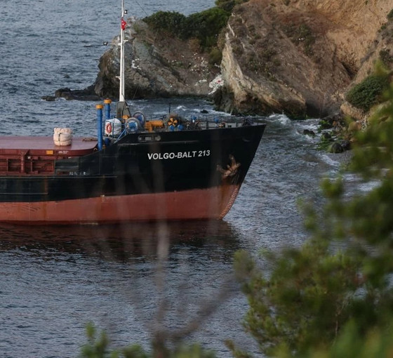 Mudanya ilçesinde kargo gemisi karaya oturdu