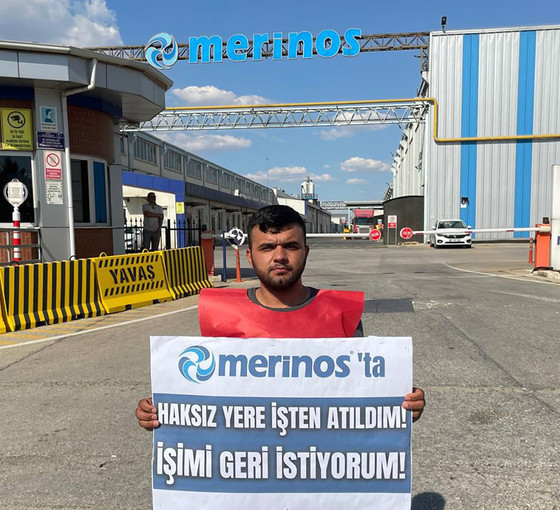 BİRTEK SEN'in eylemine katılan Merinos işçisi işten atıldı: İşveren tazminat vermemek için kod değiştirdi