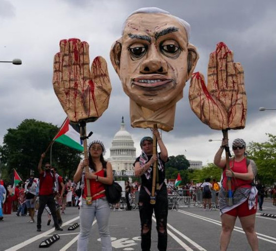 İsrail Başbakanı Netanyahu'ya Washington'da dev protesto