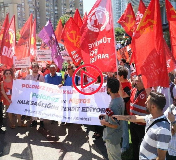 30 gündür direnen Polonez işçilerinin eylemine destek ziyareti: 'Sendika yoksa halk sağlığı yok'