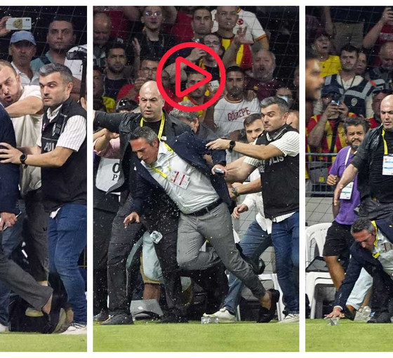 Ali Koç'a Göztepe maçında saldırı: Su şişesi atıldı, ittirildi, yere düştü