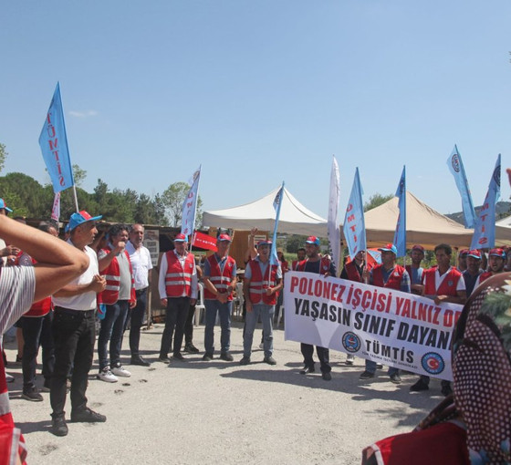 TÜMTİS'ten direnişteki Polonez işçilerine dayanışma ziyareti