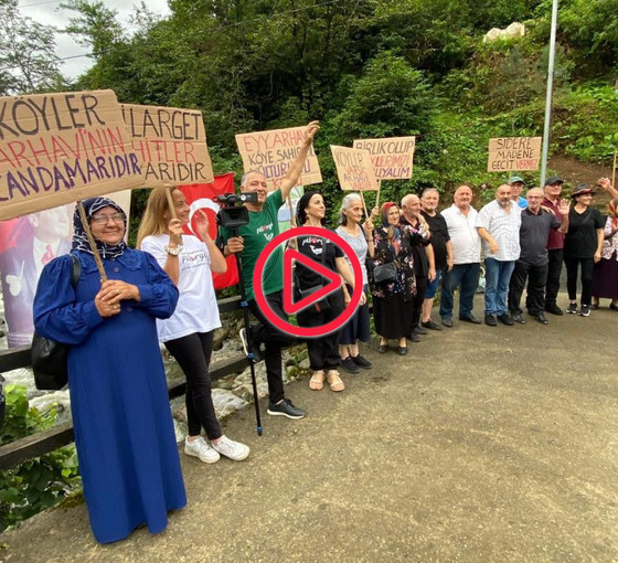 Arhavi'de madene karşı büyük yürüyüş: 'Cengiz seni toprak bile kabul etmez'