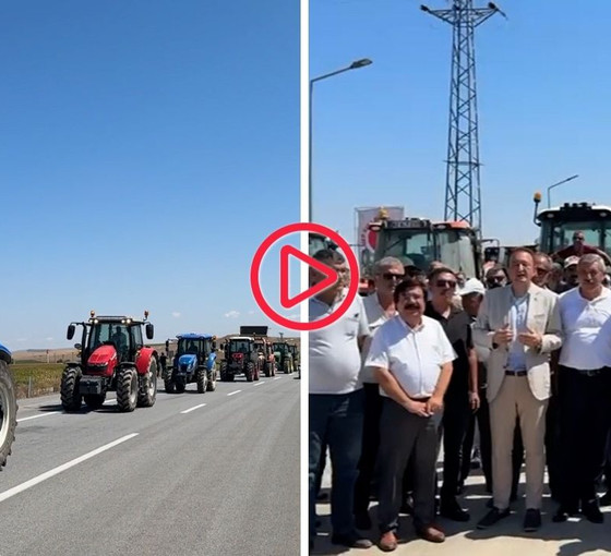 Konya’da çiftçiler traktörlerle eylem düzenledi