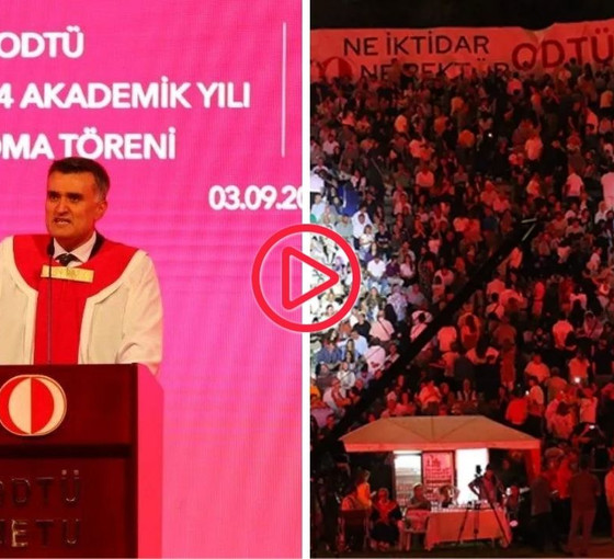 ODTÜ mezuniyet töreninde protesto: Rektör Yozgatlıgil'in konuşması sırasında ses ve görüntü kesildi