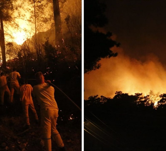 Muğla’daki orman yangını sürüyor: Havadan müdahale gece boyunca devam etti