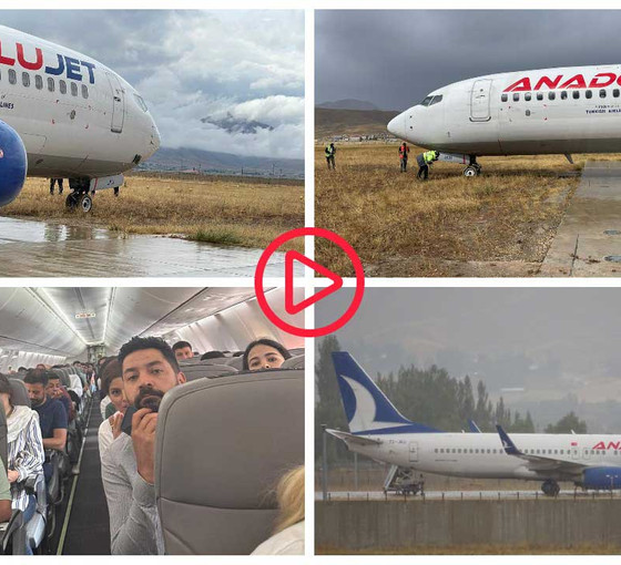 AJet yolcu uçağı Yüksekova'da pistten çıktı