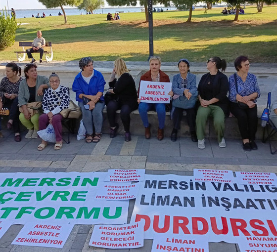 Mersin'de 'asbestli liman' protestosu ... DEM Partili Koca: Devlet kurumları üç maymunu oynuyor