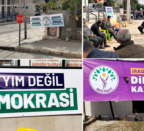 Halfeti'de kayyım nöbeti yedinci gününde: Alana pankartlar asıldı