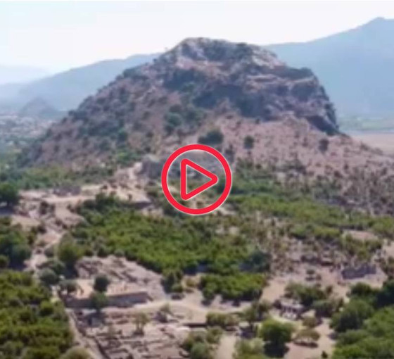 Muğla'nın 3 bin yıllık liman kenti 'Kaunos' havadan görüntülendi