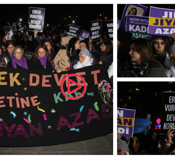 Diyarbakır'da kadınlar şiddete karşı yürüdü: 'Jin, jiyan, azadi sloganları arşa yükseldi'