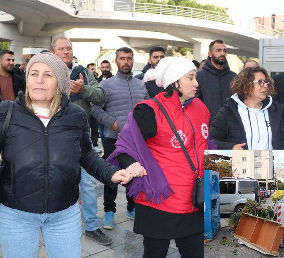 Bayraklı Belediyesi işçileri grevde: İlçede çöpler yollara taştı