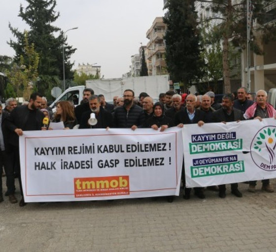 TMMOB'dan Halfeti kayyım nöbetine ziyaret: 'Barışı savunacağız'