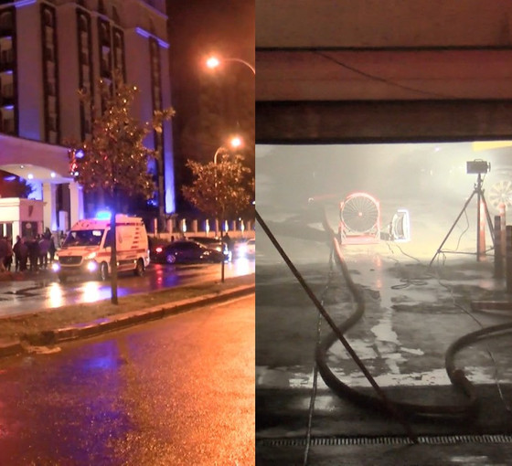 Kapalı otoparktaki elektrikli araçta yangın: Bina tahliye edildi