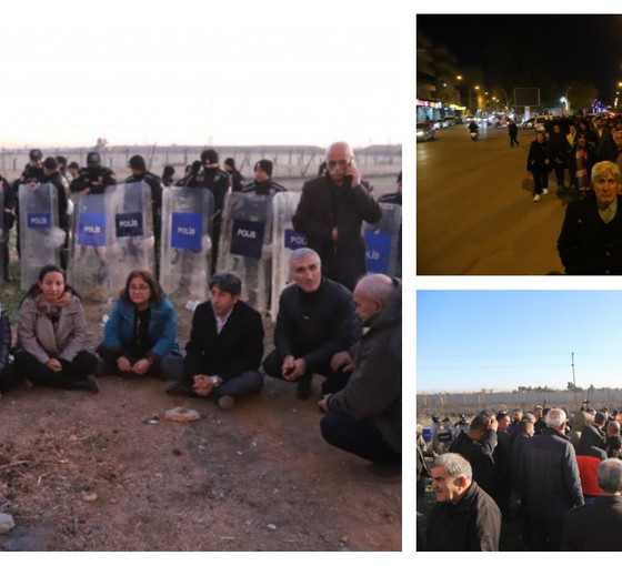 Nusaybin-Kamışlo sınırında nöbet eylemi: 'Kürtlerin kalbi Rojava için atıyor'