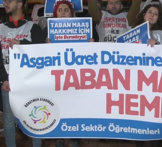 Özel sektör öğretmenlerinden 'asgari ücreti' protestosu: Taban maaş hakkımızı alana kadar durmayacağız