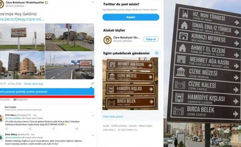 Kürtçesiz tabela paylaşımına tepkiler gelince yorumlar gizlendi