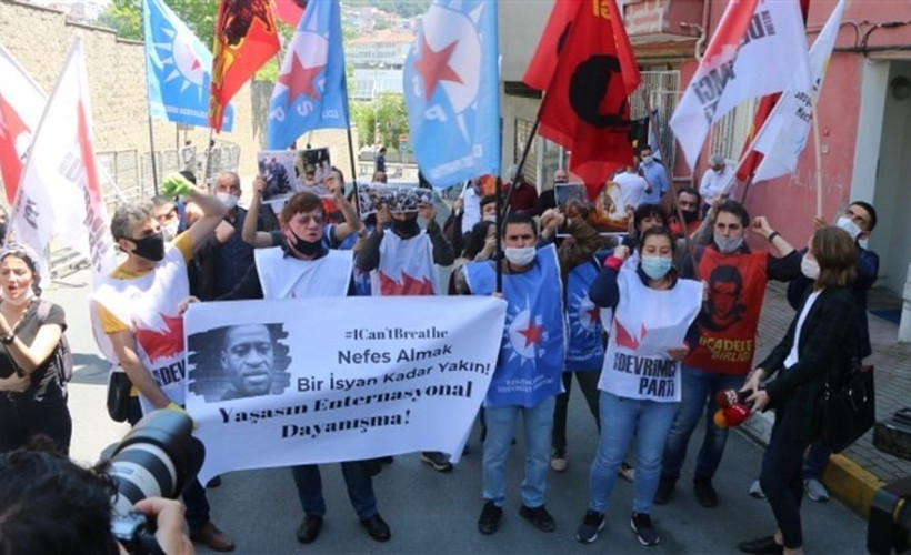 İstanbul'da siyasi partilerden ABD Başkonsolosluğu önünde Floyd protestosu