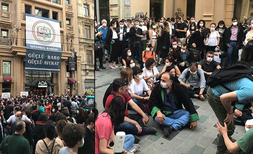 İstanbul Barosu avukatları Ankara'daki polis ablukasını protesto etti: Faşizme karşı omuz omuza