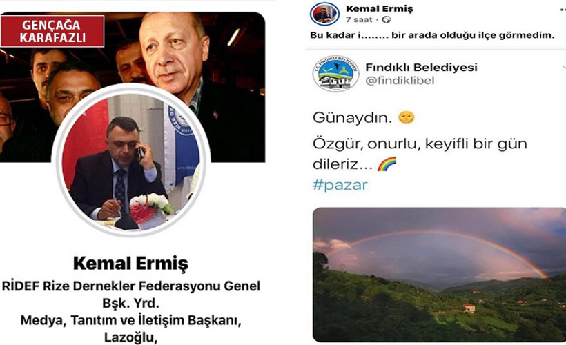 'Erdoğan sevdalısı' Rizeli yönetici, gökkuşağı renklerine anlam yükleyip Fındıklı halkına hakaret etti