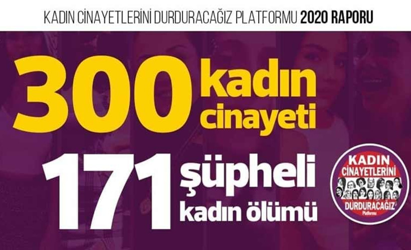 Kadın Cinayetleri 2020 Raporu: 300 kadın erkekler tarafından öldürüldü