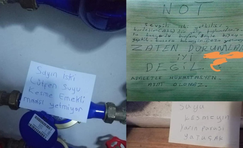 Faturasını ödeyemeyen yurttaşlar su sayaçlarına 'Sayın İSKİ, lütfen suyu kesme, maaş yetmiyor' notu asıyor