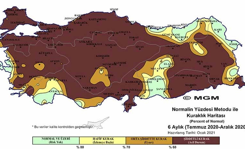 Haritaların gösterdiği ve uzmanların dikkat çektiği 'kuraklık tehdidi' büyüyor