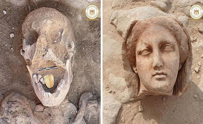 Mısır'da altın dilli mumya keşfedildi