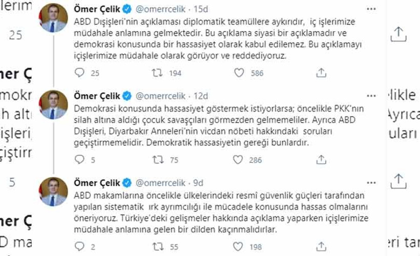 ABD'nin Boğaziçi açıklamalarına Ömer Çelik'ten tepki: Reddediyoruz