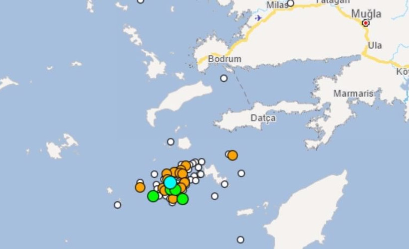 AFAD: Datça'da son 12 saatte 131 deprem meydana geldi