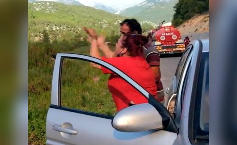 Yangın bölgesinde bir kadın Erdoğan’a hakaretten tutuklandı