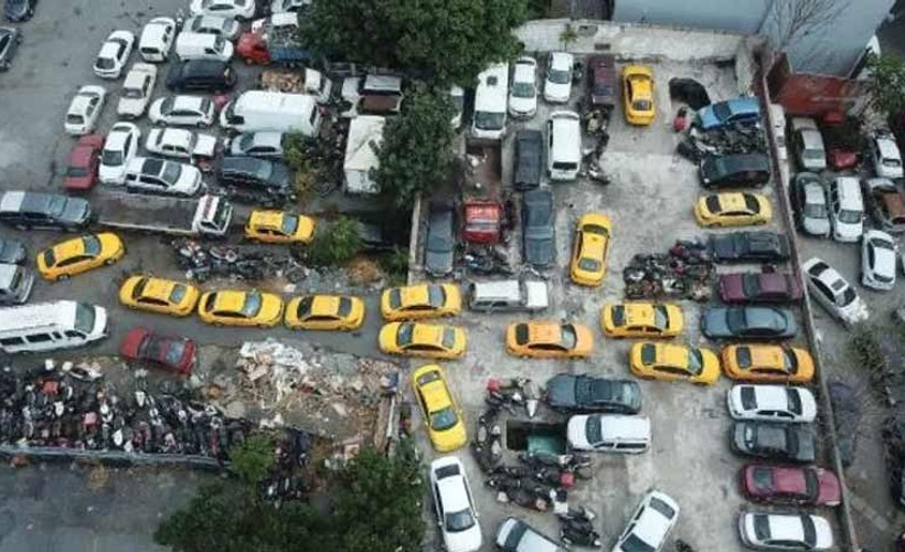 Yediemin otoparklarında taksi yoğunluğu