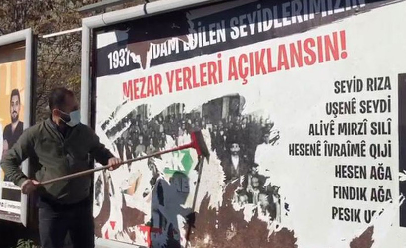 Dersim'de Seyit Rıza afişleri bilboardlardan söküldü